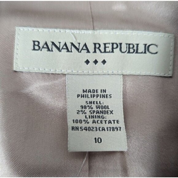 NWT Banana Republic Women's Wool Blazer Sport Coat Jacket One Button Beige - Picture 4 of 5